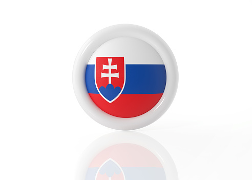 Slovakian badge on white background. Horizontal composition with clipping path.