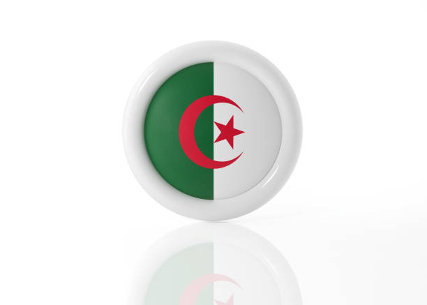 Algerian badge on white background. Horizontal composition with clipping path.