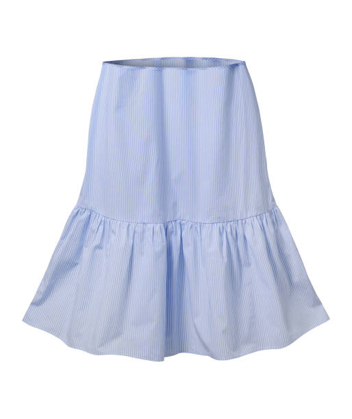 istock Blue and white striped skirt with flounce isolated 902006258