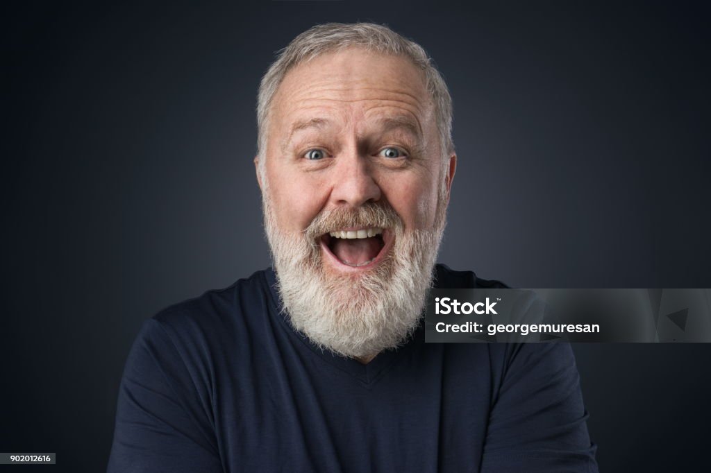 Grauen Bart glücklich Greis - Lizenzfrei Senioren - Männer Stock-Foto