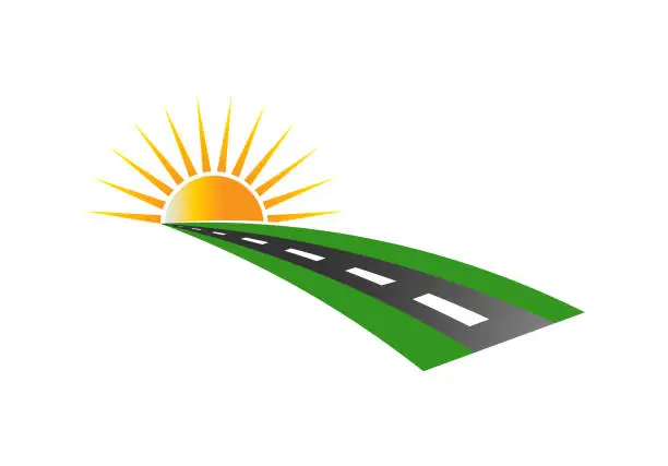 Vector illustration of Sunset Road Pavement symbol Vector