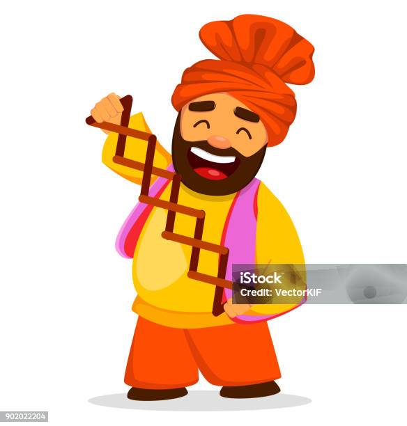 Funny Sikh Man Stock Illustration - Download Image Now - Adult,  Agriculture, Banner - Sign - iStock