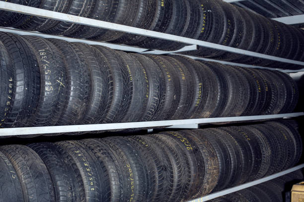 istock Group of new tires for sale 902040876