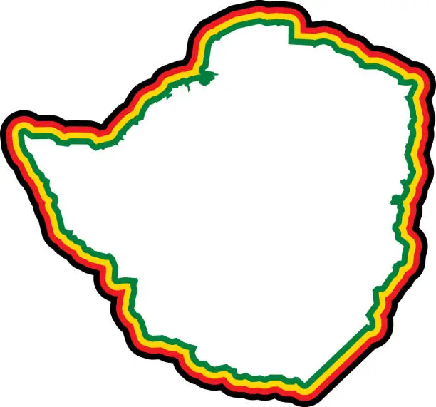 Vector illustration of Zimbabwe Outline