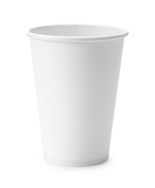 white paper cup - wegwerpbeker stockfoto's en -beelden