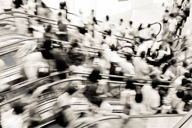 istock Motion escalators at the modern shopping mall 902093066