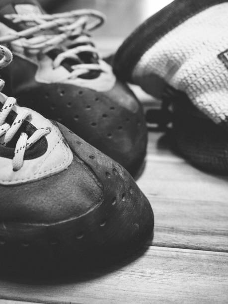 istock Climbing equipment Climbing shoes, Chalk bag 902102528