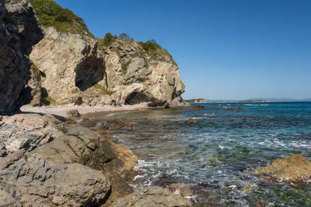 The Russian Far Eastern Peninsula named Krabbe. The bay on the peninsula named Krabbe on the Sea of Japan.