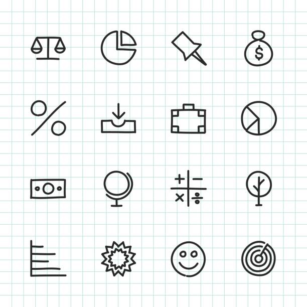 grundlegende icon set 6 - hand gezeichnete serie - multiplizieren grafiken stock-grafiken, -clipart, -cartoons und -symbole
