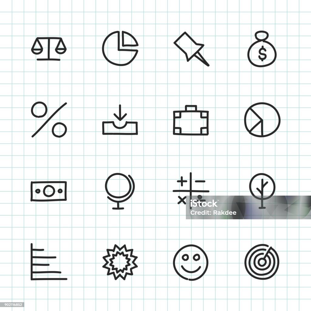 Basic Icon Set 6 - Hand Drawn Series Basic Icon Set 6 Hand Drawn Series Vector EPS File. Emoticon stock vector