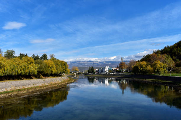 istock Beautiful countryside view by river framed whit trees 902124380