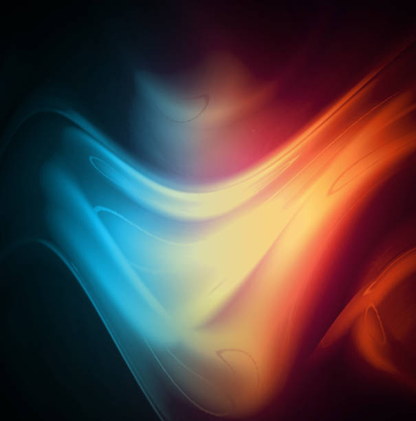 istock Fire and ice abstract  background. Red and blue smoke  on dark background 902129348