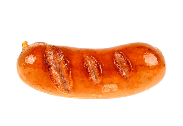 istock Grilled sausage isolated on white background 902131604