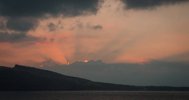 istock Sunset from viewpoint in Oia on Santorini island in Greece 902131664