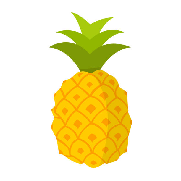 illustrations, cliparts, dessins animés et icônes de ananas plat design - ananas