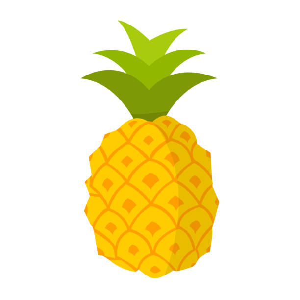 pineapple Flat Design pineapple Icon with Shadow pineapple stock illustrations