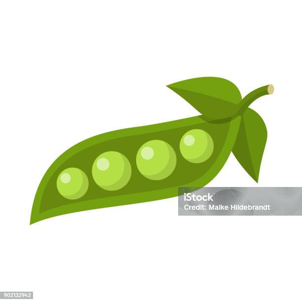 Pea Flat Design Stock Illustration - Download Image Now - Green Pea, Design, Flat Design