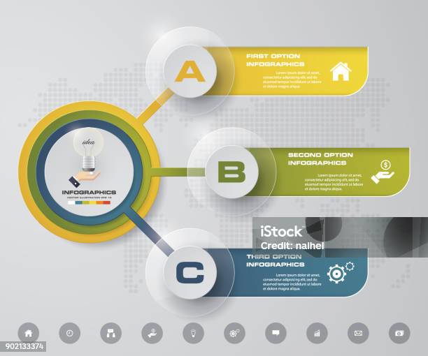 Three Part Process Vector 3 Steps Process Simpleeditable Abstract Design Element Vector Stock ...