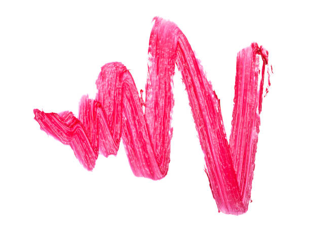 istock Pink color lipstick stroke on white background 902133462
