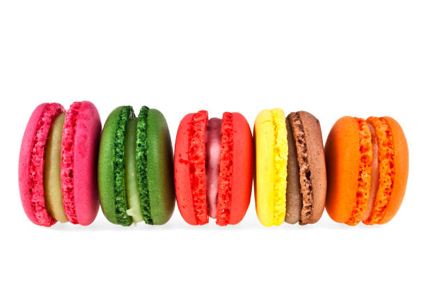 istock French sweet delicacy, macaroons variety on white background 902133578