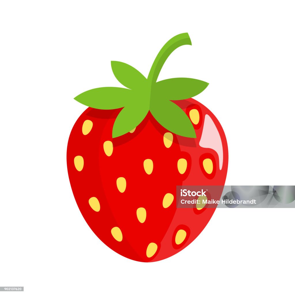 strawberry Flat Design strawberry Icon with Shadow Strawberry stock vector