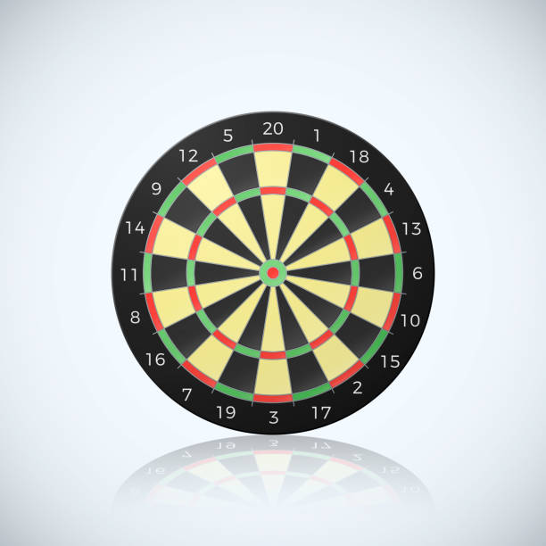 ダーツの矢のターゲット。白い背景に分離された反射とダーツボードのベクトル イラスト - dartboard sport scoreboard number点のイラスト素材／クリップアート素材／マンガ素材／アイコン素材