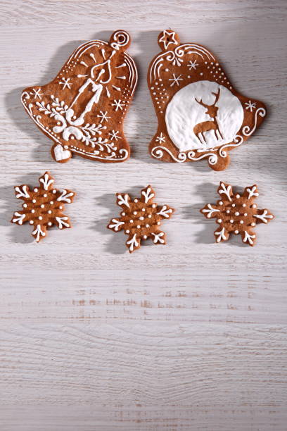 istock Bells from sweet gingerbread with white icing is an unforgettable decoration for every Christmas. 902157022