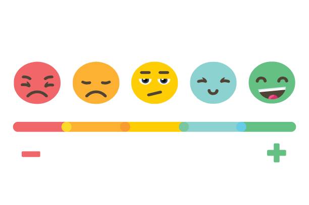 Emoji Feedback Emotions Scale vector art illustration