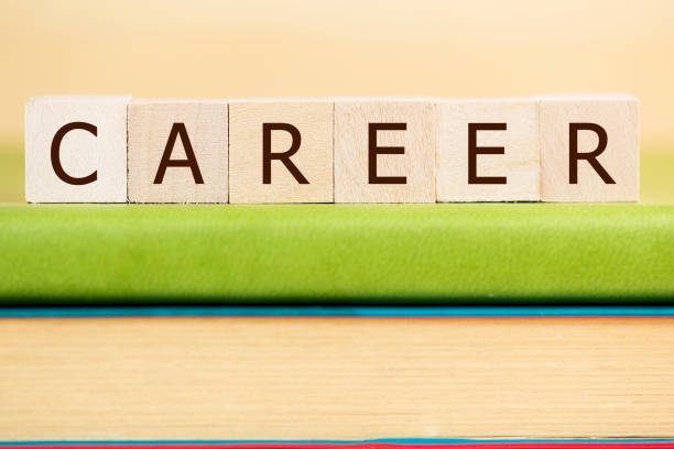 istock Career word built with letter cubes on green book 902171206