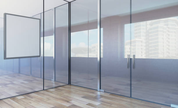 istock Modern Empty  office Cabinet. Meeting room. 3D rendering. Paintings 902180526