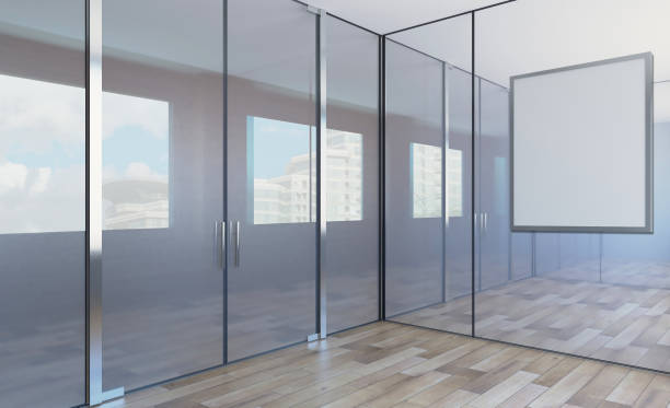 istock Modern Empty  office Cabinet. Meeting room. 3D rendering. Paintings 902180560