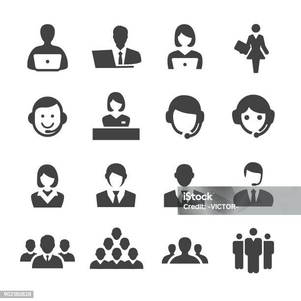 Business And Service Icons Acme Series Stock Illustration - Download Image Now - Icon Symbol, People, Women