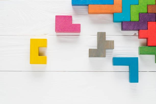 istock Frame with different colorful shapes wooden blocks 902184058