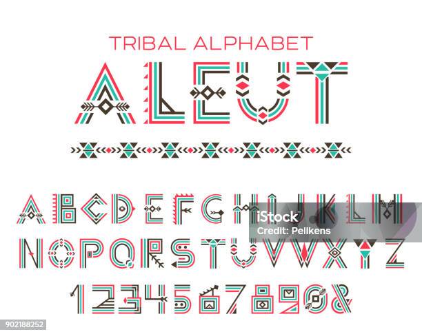 Tribal Aleut Alphabet Stock Illustration - Download Image Now - Typescript, Indigenous North American Culture, Indigenous Culture