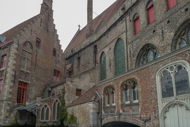 View from the canal in Bruges in Belgium
