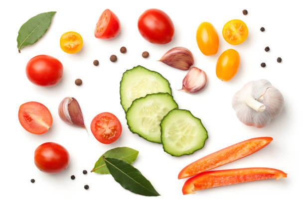 istock Fresh Vegetables and Spices Isolated on White Background 902196082