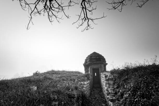 istock Hiers Brouage fortified town in black and white 902203924