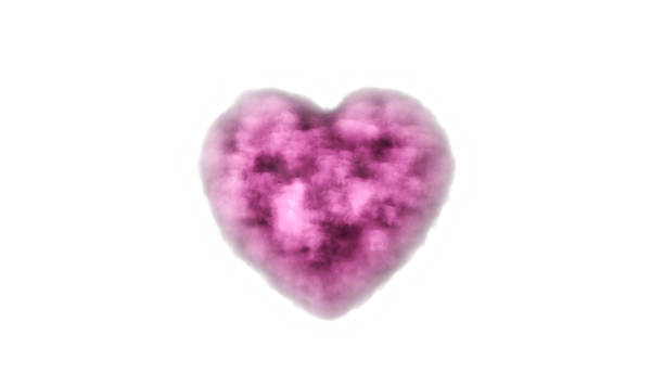 istock Pink cloud in the shape of a heart on a white background 902210164