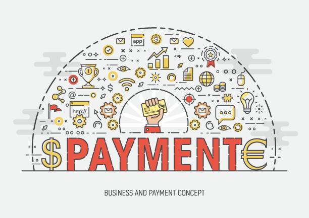 SPHERE-THIN-PAYMENT Thin Concept - Payment payment solution stock illustrations