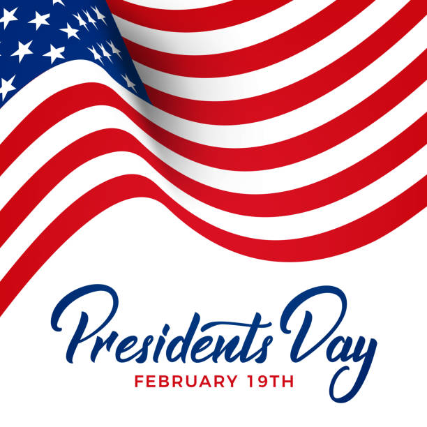 Presidents Day. Banner for USA Presidents Day Holiday. USA National Flag and Lettering Presidents Day. Banner for USA Presidents Day Holiday. USA National Flag and Lettering. presidents day logo stock illustrations