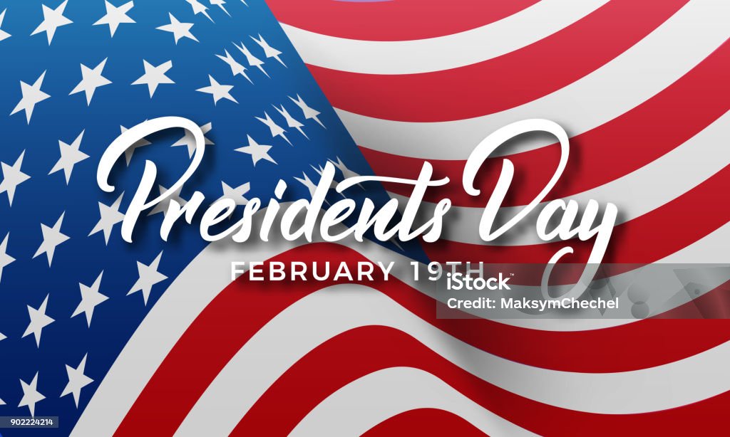 Presidents Day. Banner for USA Presidents Day Holiday. USA National Flag and Lettering Presidents Day. Banner for USA Presidents Day Holiday. USA National Flag and Lettering. Presidents Day stock vector