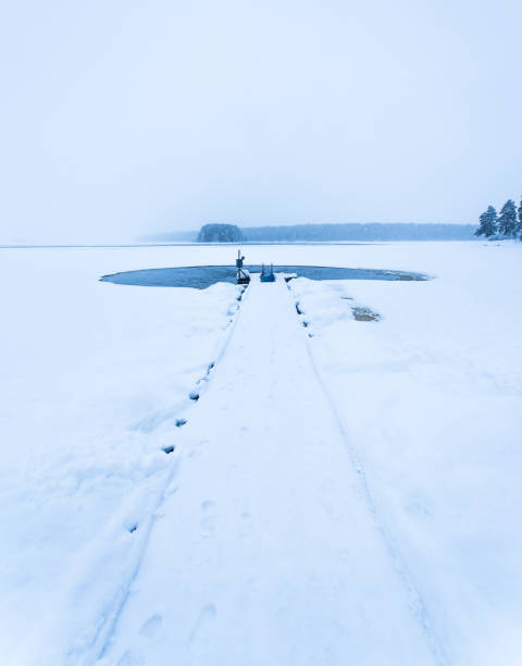 istock Ice swimming place from Kuhmo, Finland. 902227622