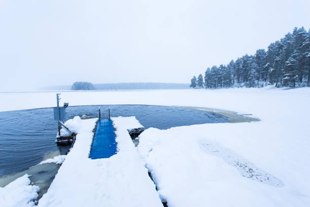 istock Ice swimming place from Kuhmo, Finland. 902227688
