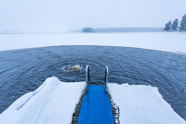 istock Ice swimming place from Kuhmo, Finland. 902227746