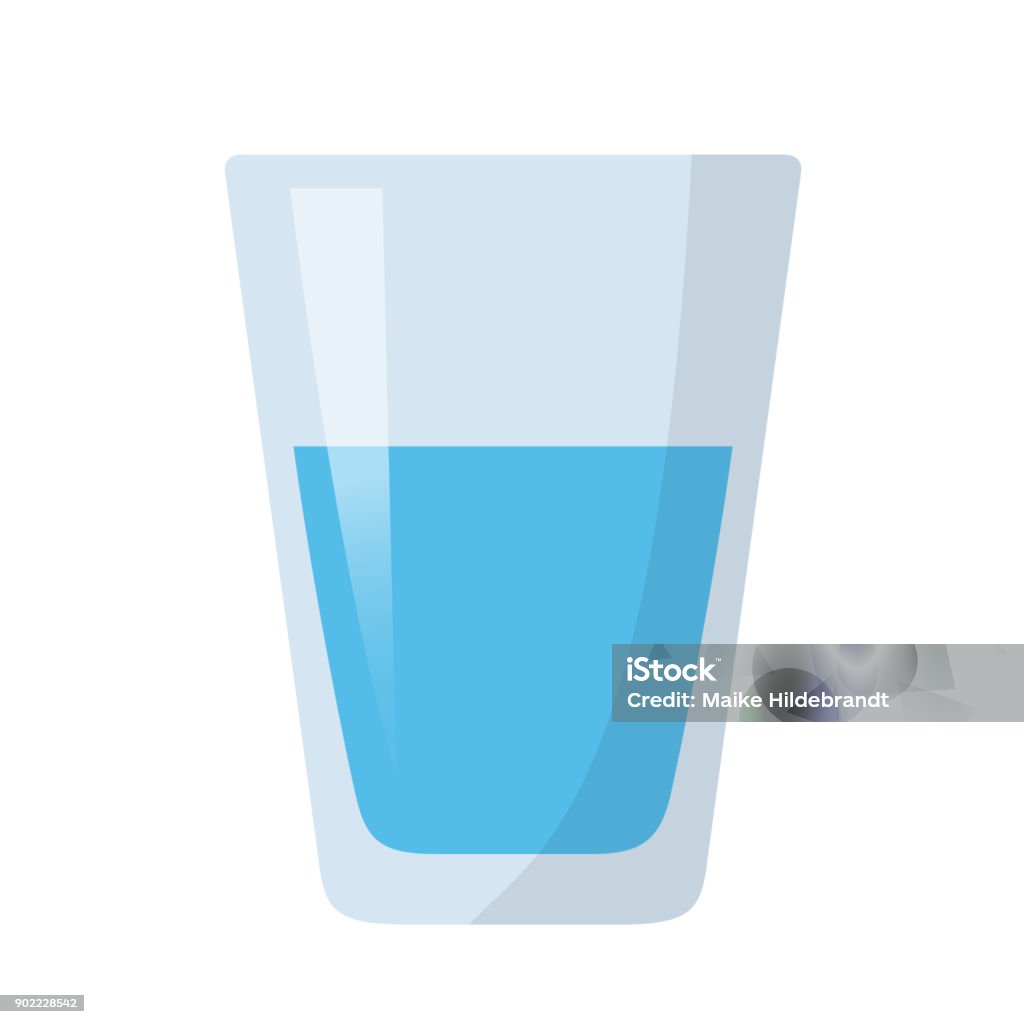 glass of water flat design glass of water Icon Water stock vector