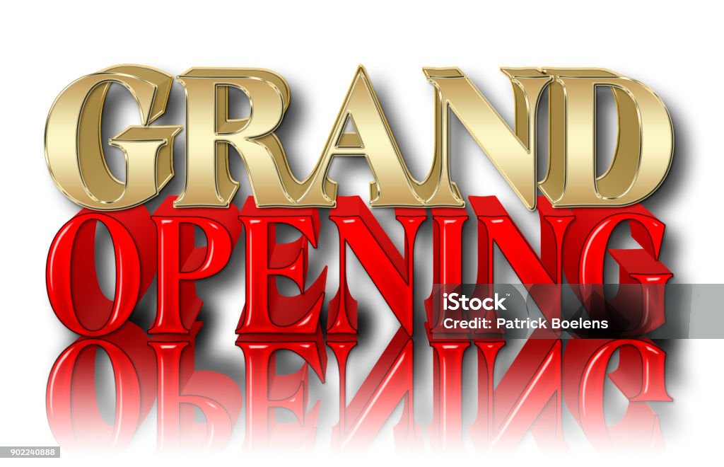 Stock Illustration - Grand Opening, 3D Illustration, Isolated Against the White Background. Grand Opening, 3D Illustration, Isolated Against the White Background. Advertisement Stock Photo