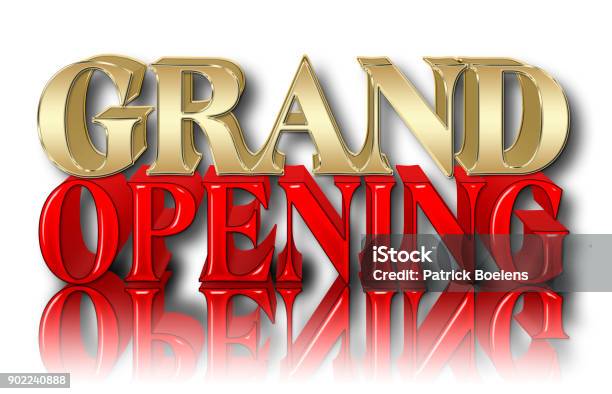 Stock Illustration Grand Opening 3d Illustration Isolated Against The White Background Stock Photo - Download Image Now