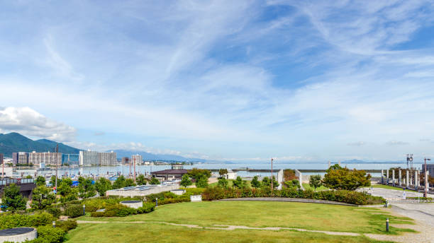 Scenery of Lake Biwa Shore scenery of Lake Biwa in Otsu city, Japan otsu city stock pictures, royalty-free photos & images