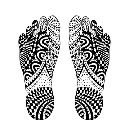 Retiform Pattern Foot The Imprint Of The Feet Tangle Pattern Stock Illustration - Download ...