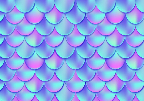 istock Holographic mermaid tail card or background. Mesh Gradient mermaid card for party. Mermaid card decor element. 902241696